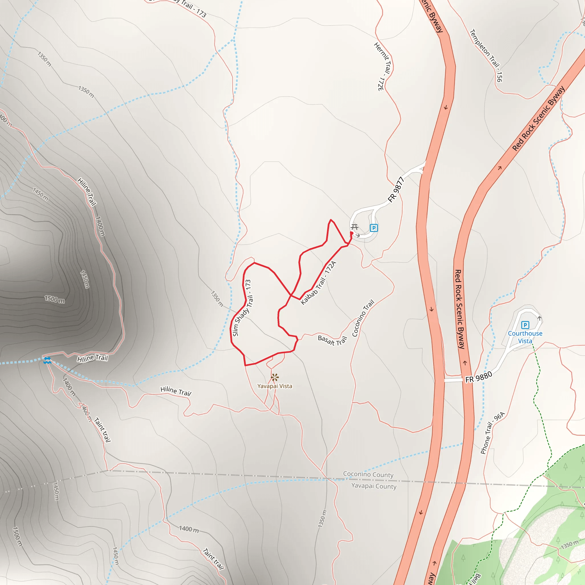 Yavapai Vista Loop Trail mobile static map