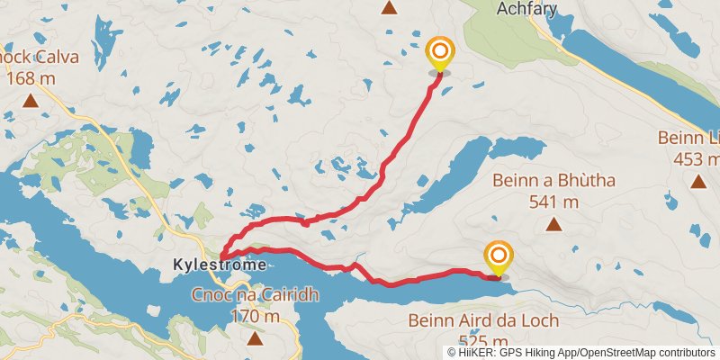 Cape Wrath Way East stage 18 Map