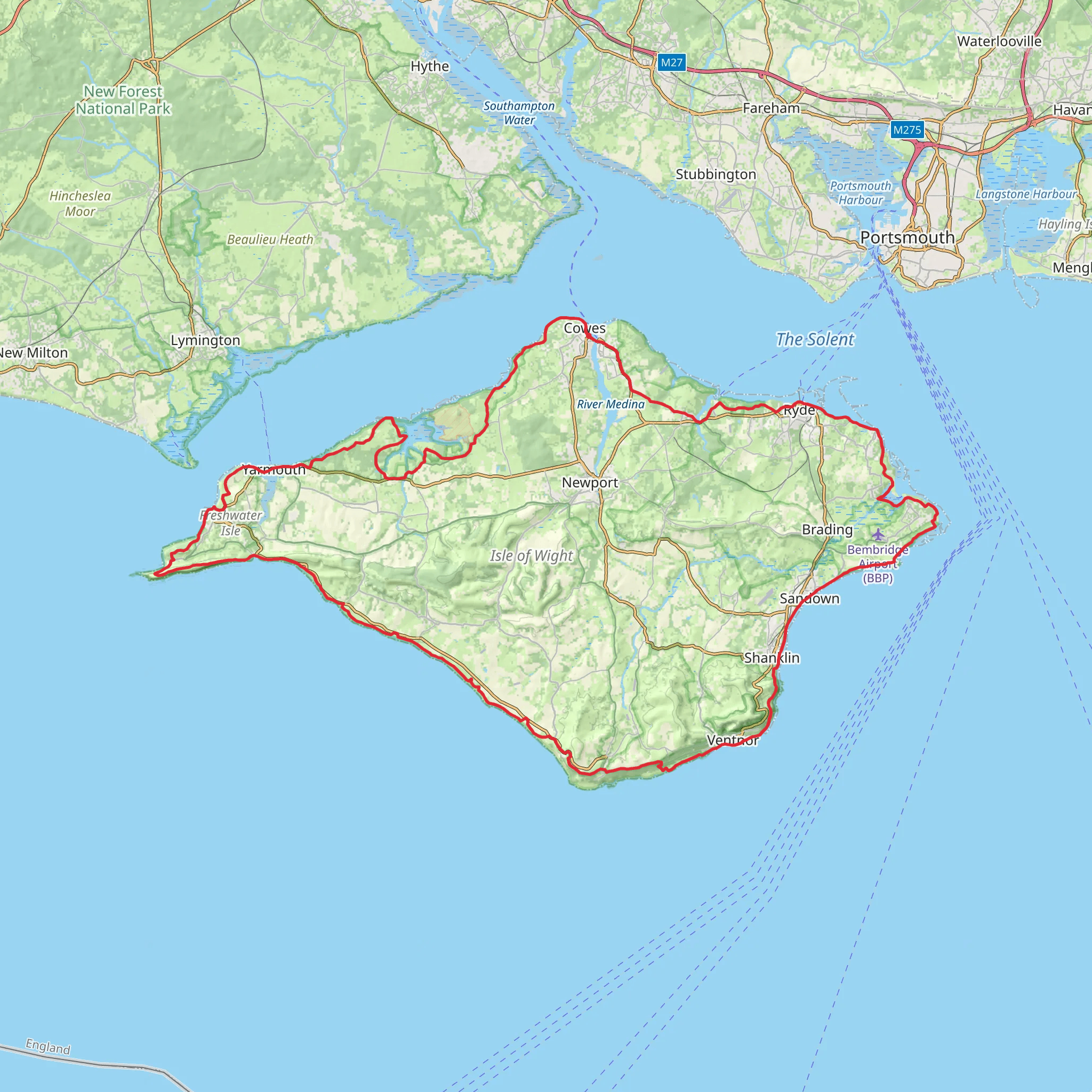 Isle of Wight Coastal Path mobile static map