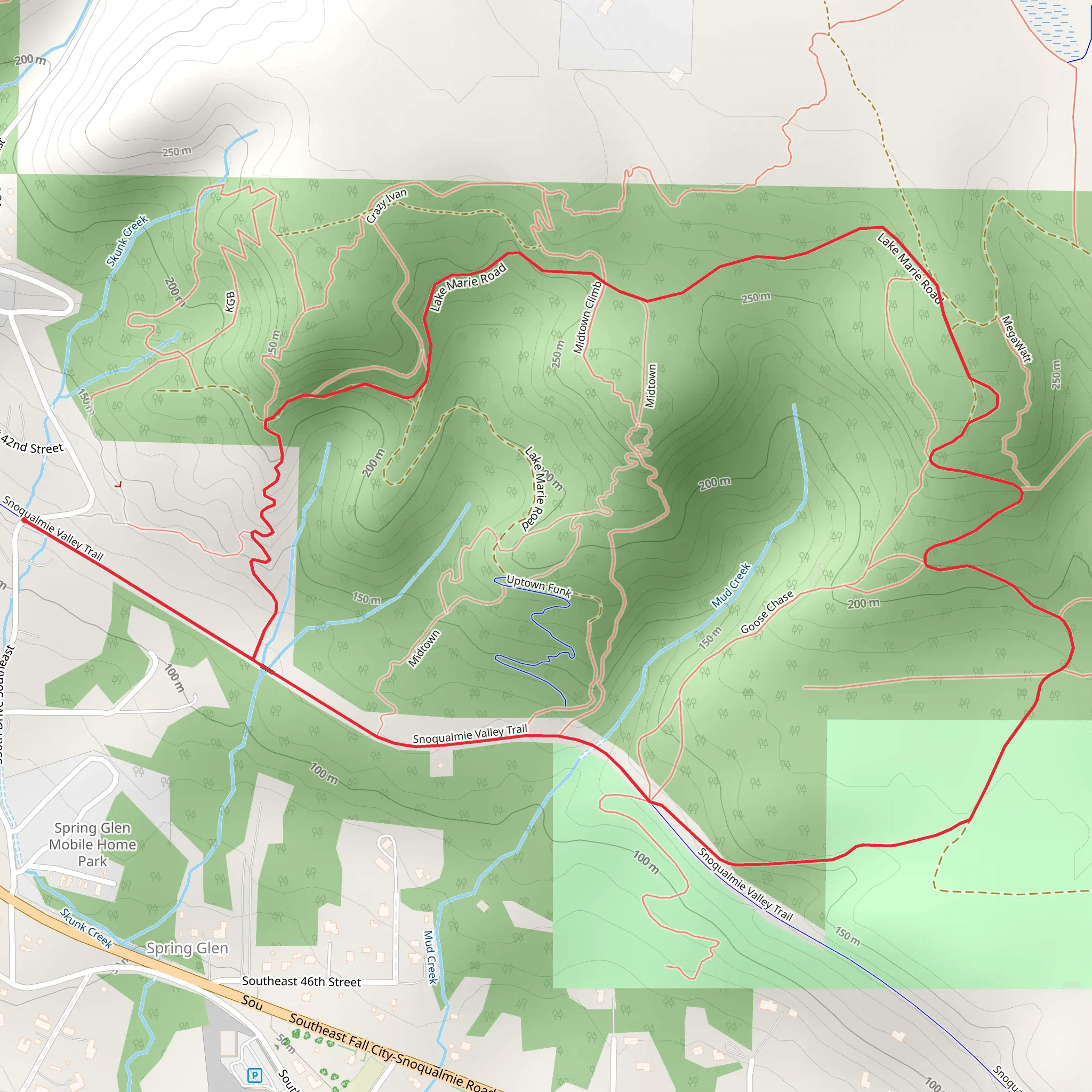 Snoqualmie Valley Trail and Lake Marie Road mobile static map