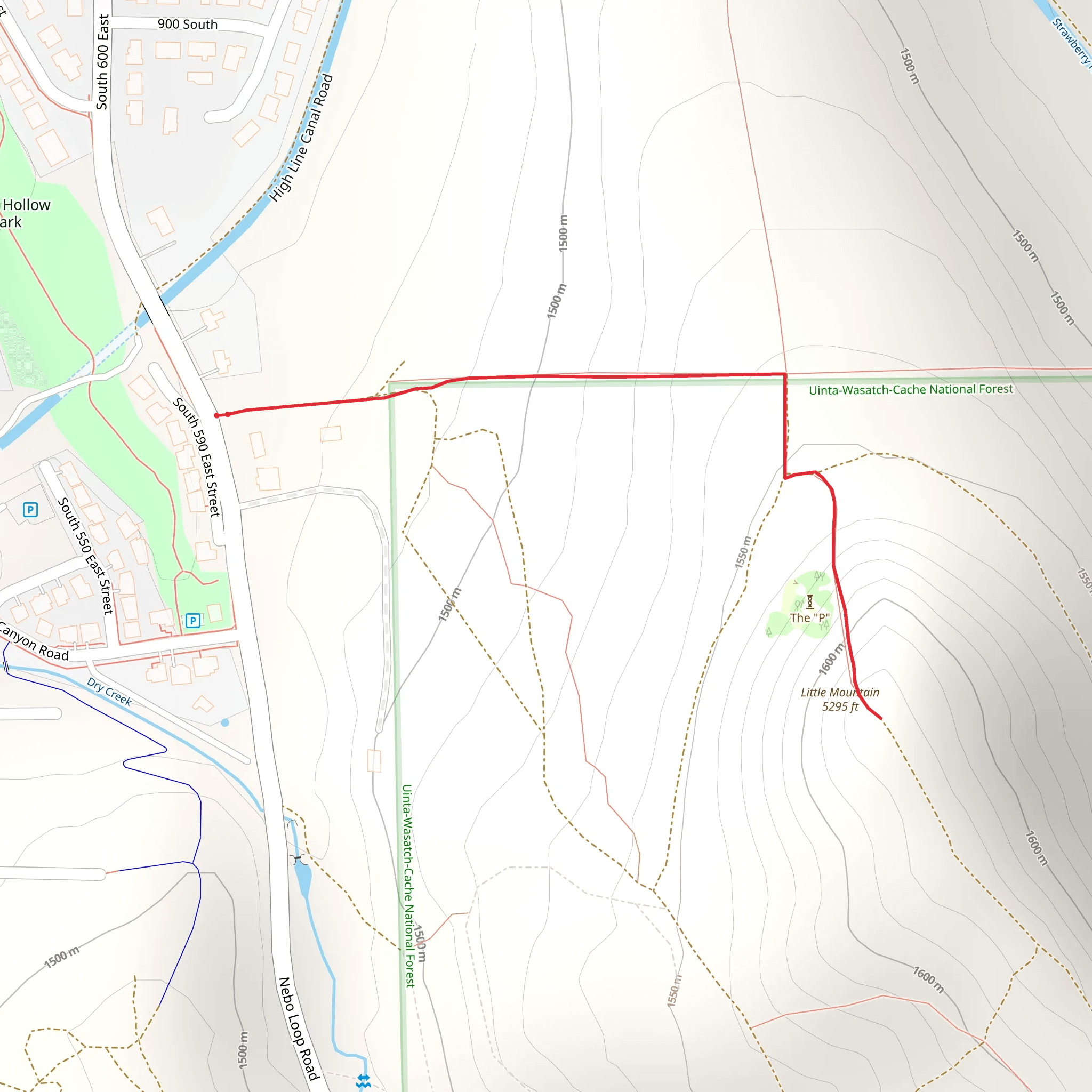 Little Mountain Out and Back mobile static map