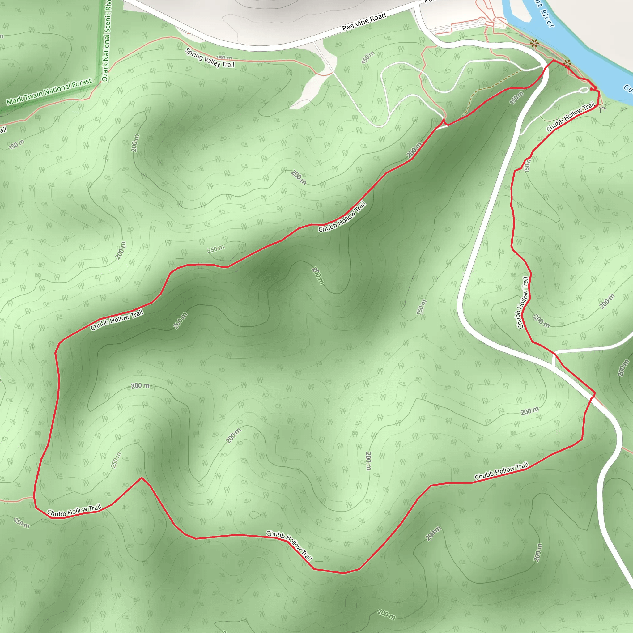 Big Spring - Chubb Hollow Loop Trail mobile static map