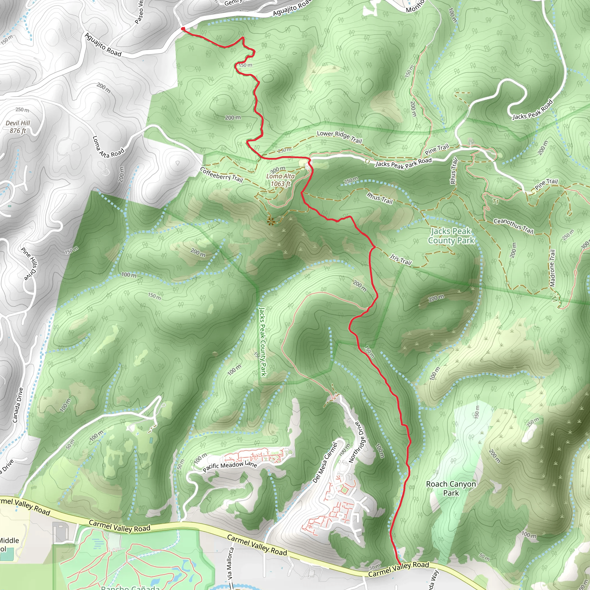 Loma Alta via Iris Trail mobile static map