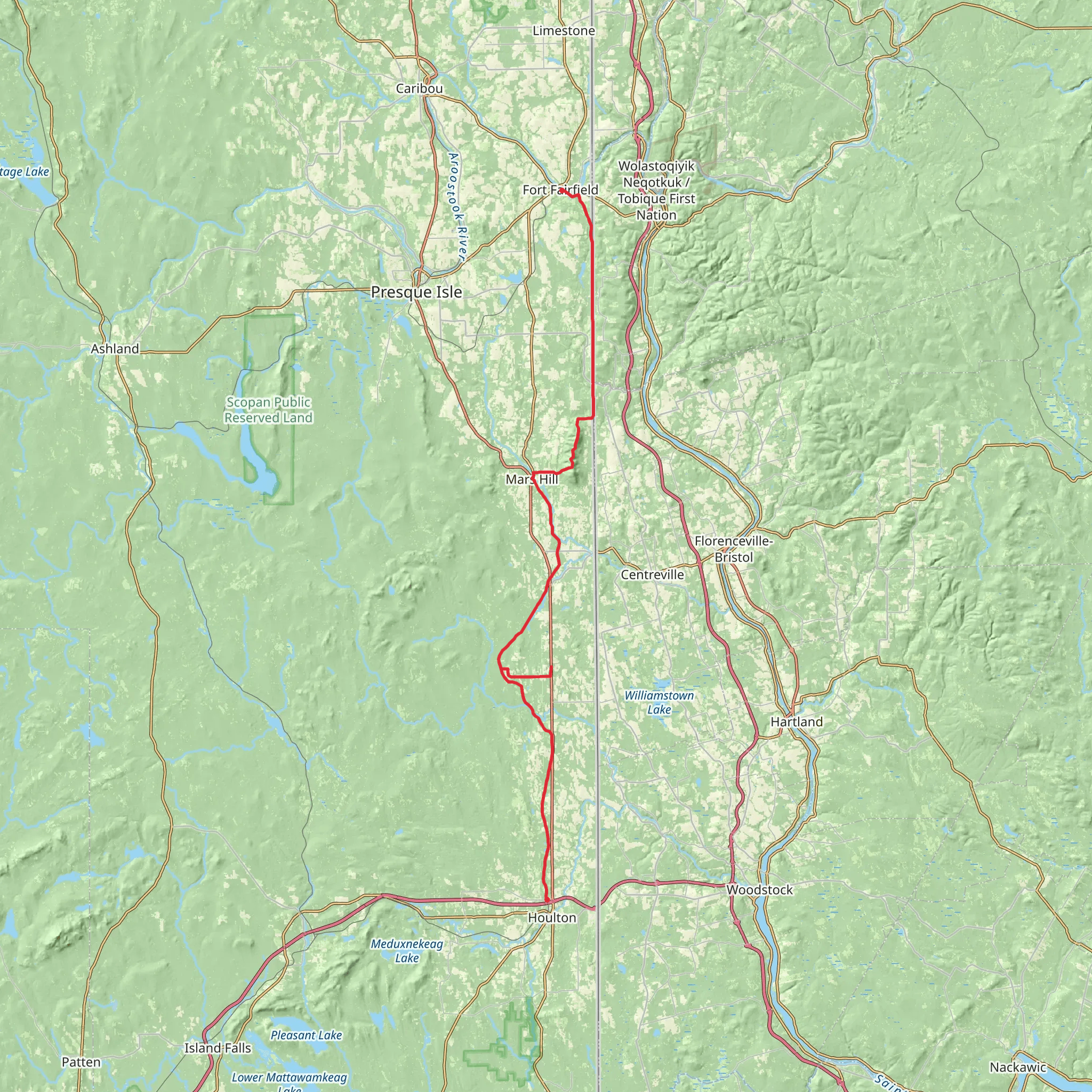 Houlton - Fort Fairfield mobile static map
