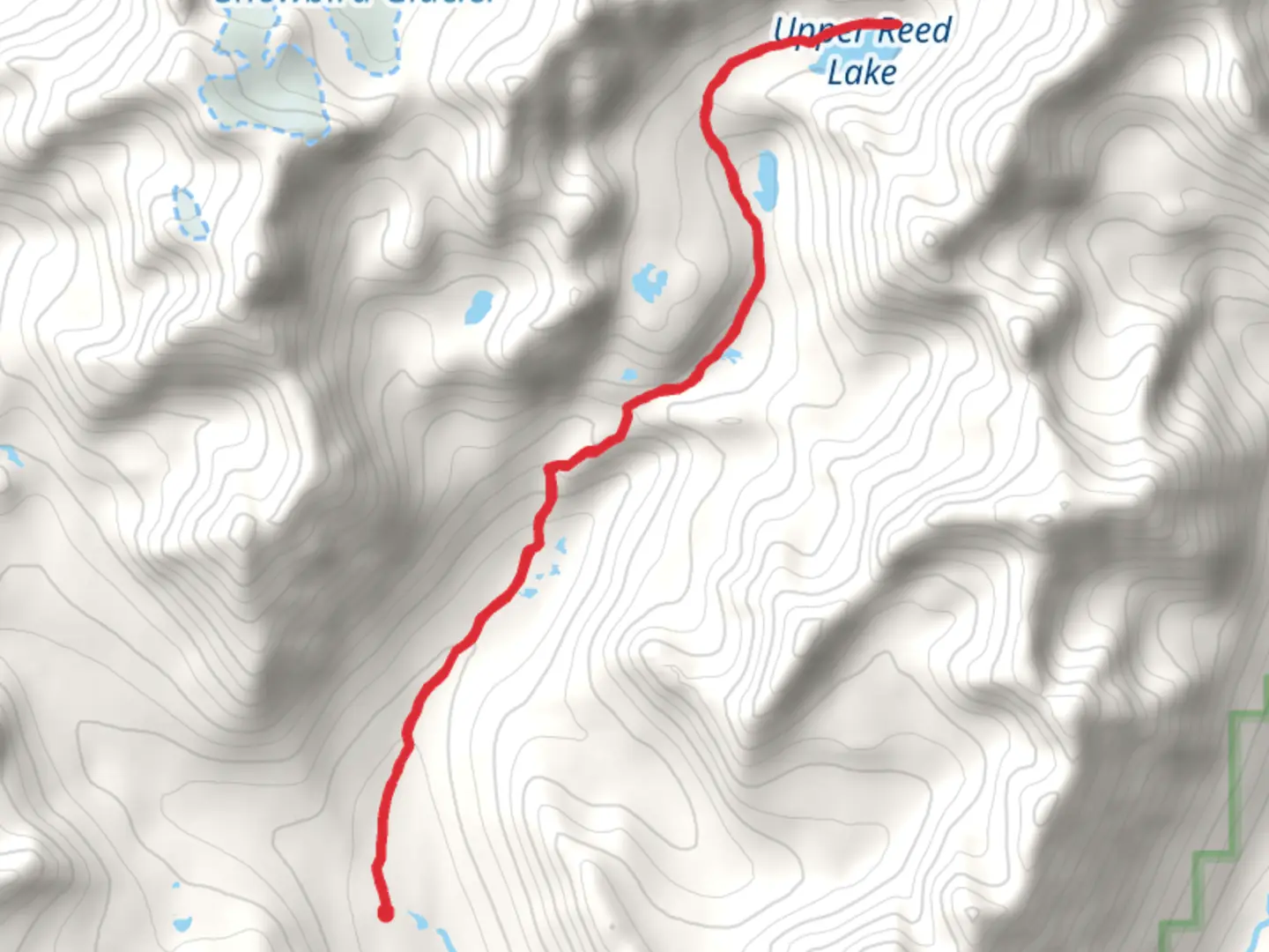 An image depicting the trail Lower and Upper Reed Lakes Trail and its surrounding area.