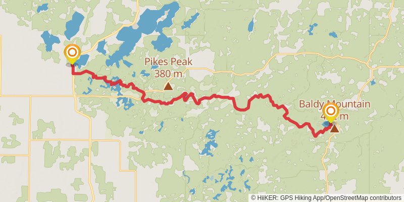 Ice Age National Scenic Trail stage 13 Map