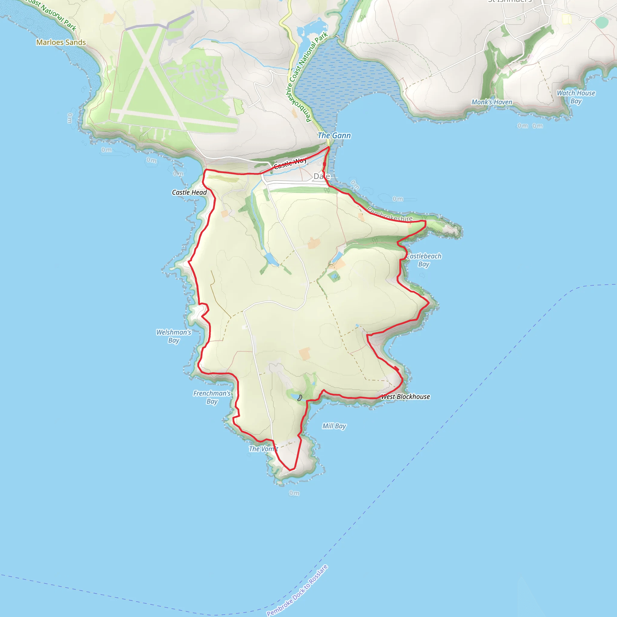 St Anne's Head and Dale Peninsula mobile static map