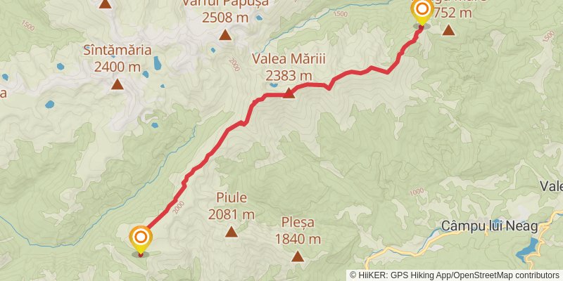 Trans Carpathian Hike stage 116 Map