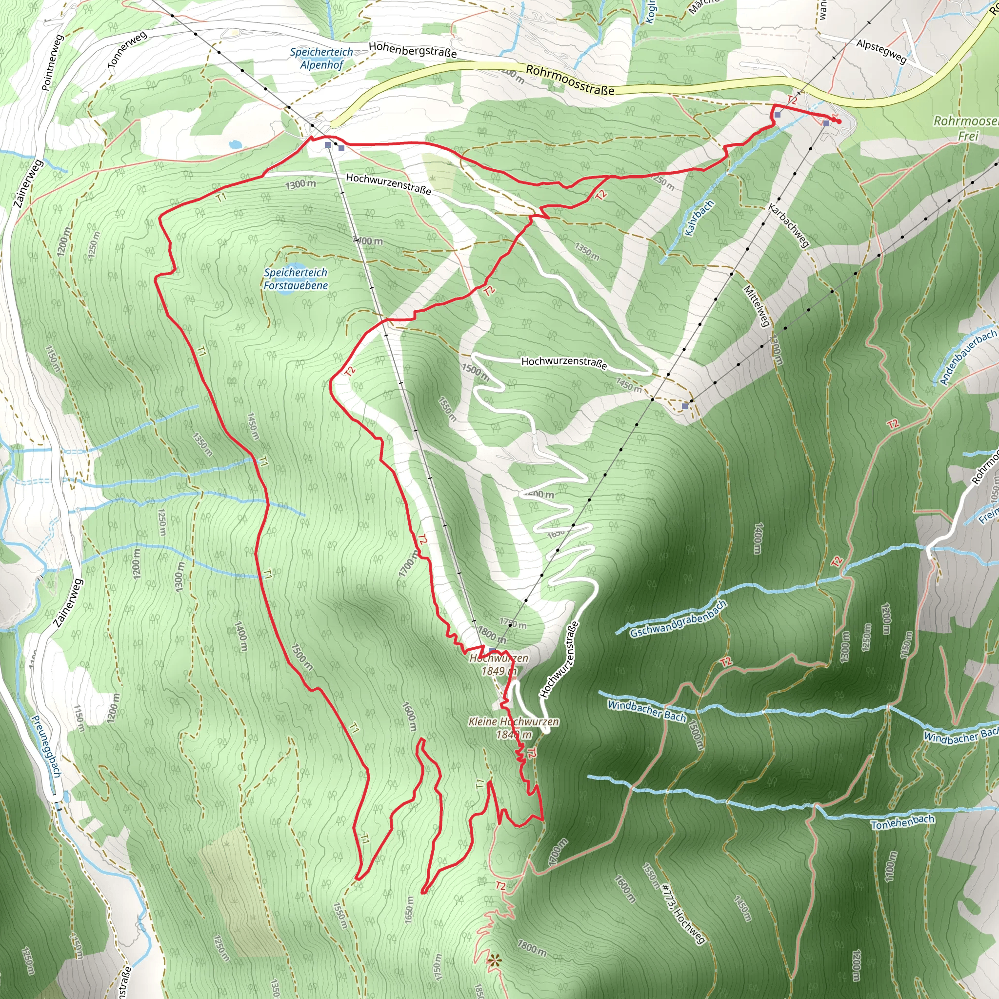 The Hochwurzen Tour mobile static map