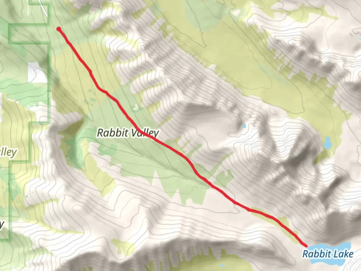 An image depicting the trail Rabbit Lake Trail and its surrounding area.