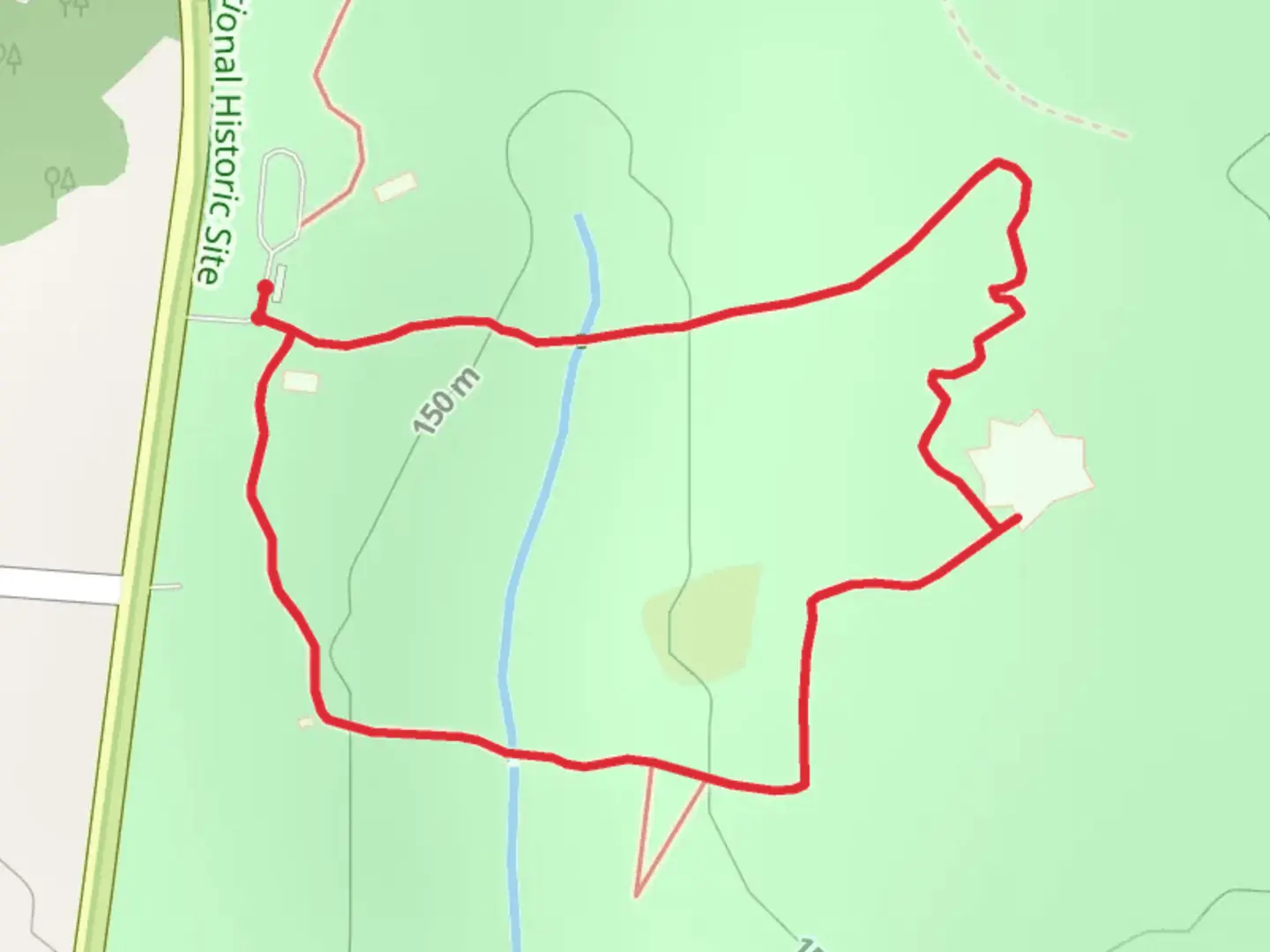 An image depicting the trail Ninety Six National Historic Site Loop and its surrounding area.