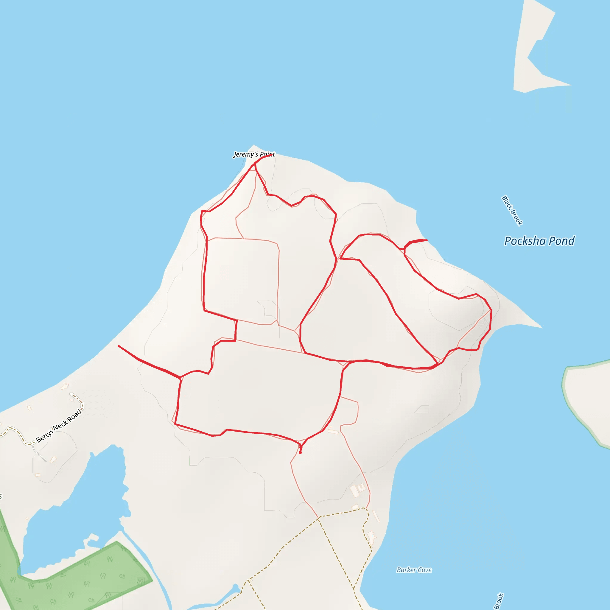 Bettys Neck and Jeremys Point Loop mobile static map