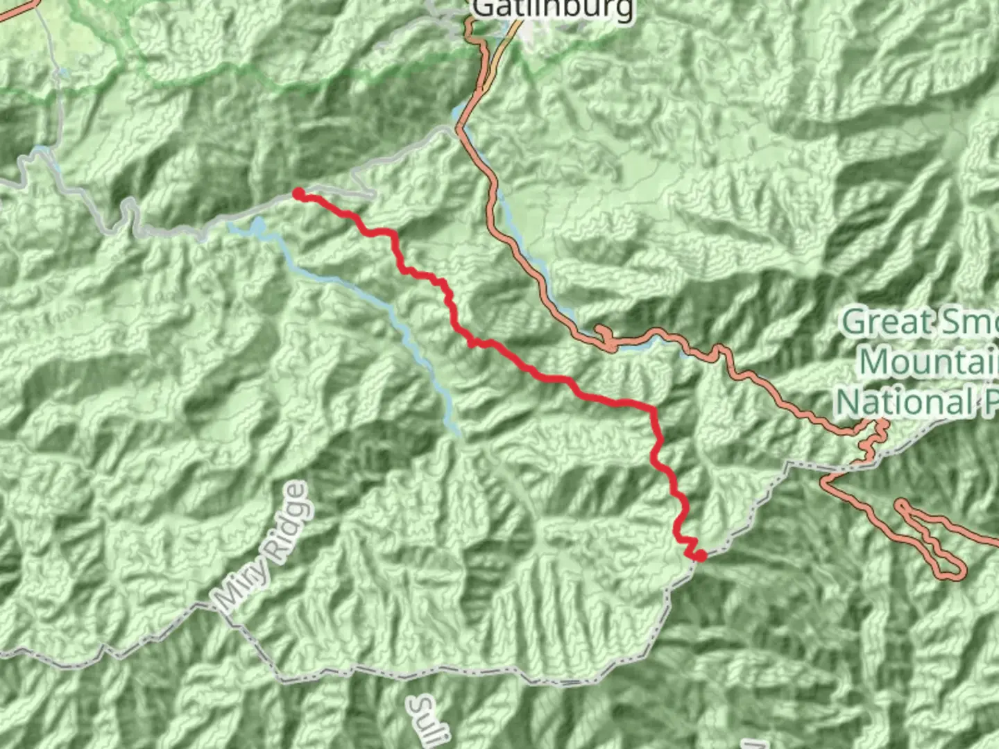 An image depicting the trail Sugarland Mountain via Sugartree Mountain Trail and its surrounding area.