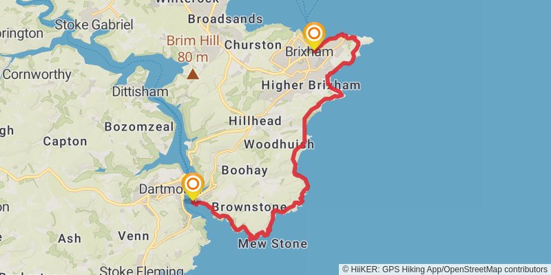 Plymouth to Dover Walk stage 7 Map