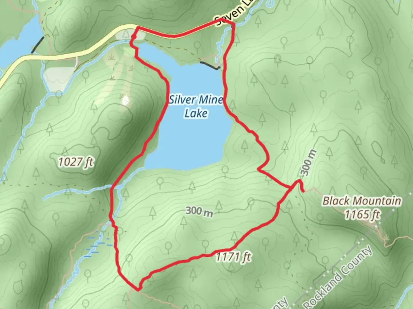 An image depicting the trail Silver Mine Lake Loop and its surrounding area.