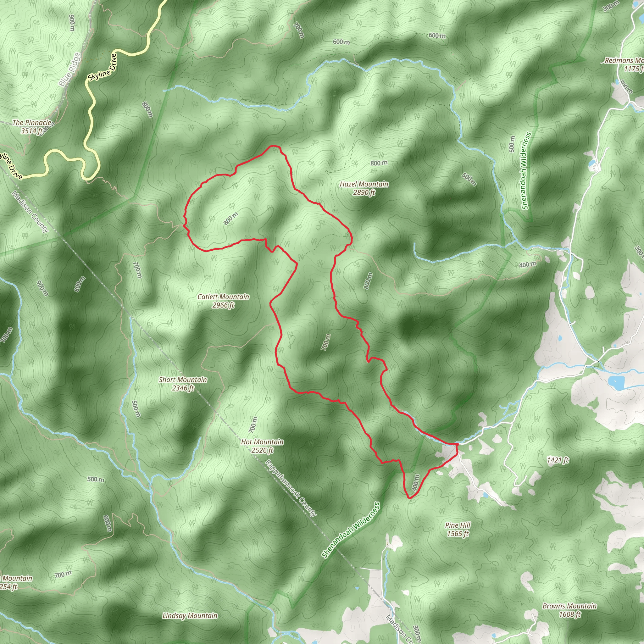 Broad Hollow Trail and Pine Hill Gap Loop Trail mobile static map