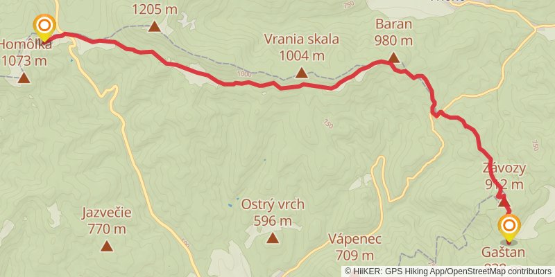 Trans Carpathian Hike stage 13 Map
