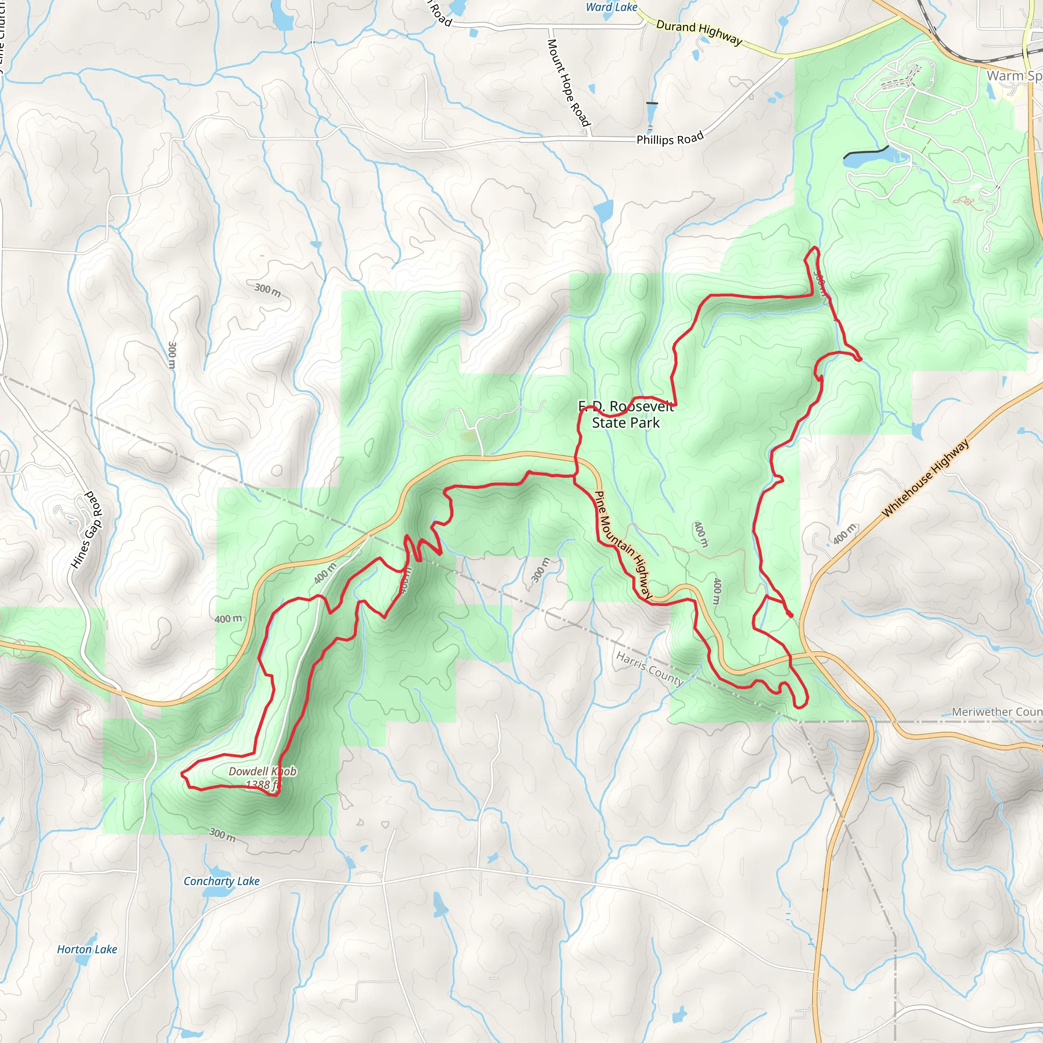 Dowdell Knob via Pine mountain Trail mobile static map