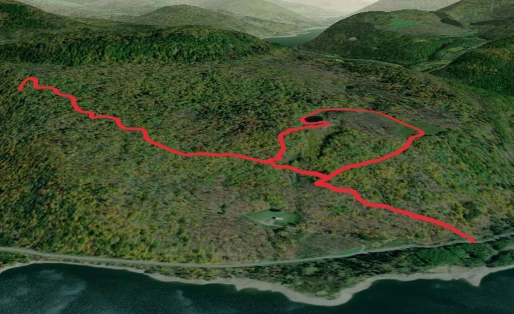An image depicting the trail Snake Pond and Shavertown Trail and its surrounding area.