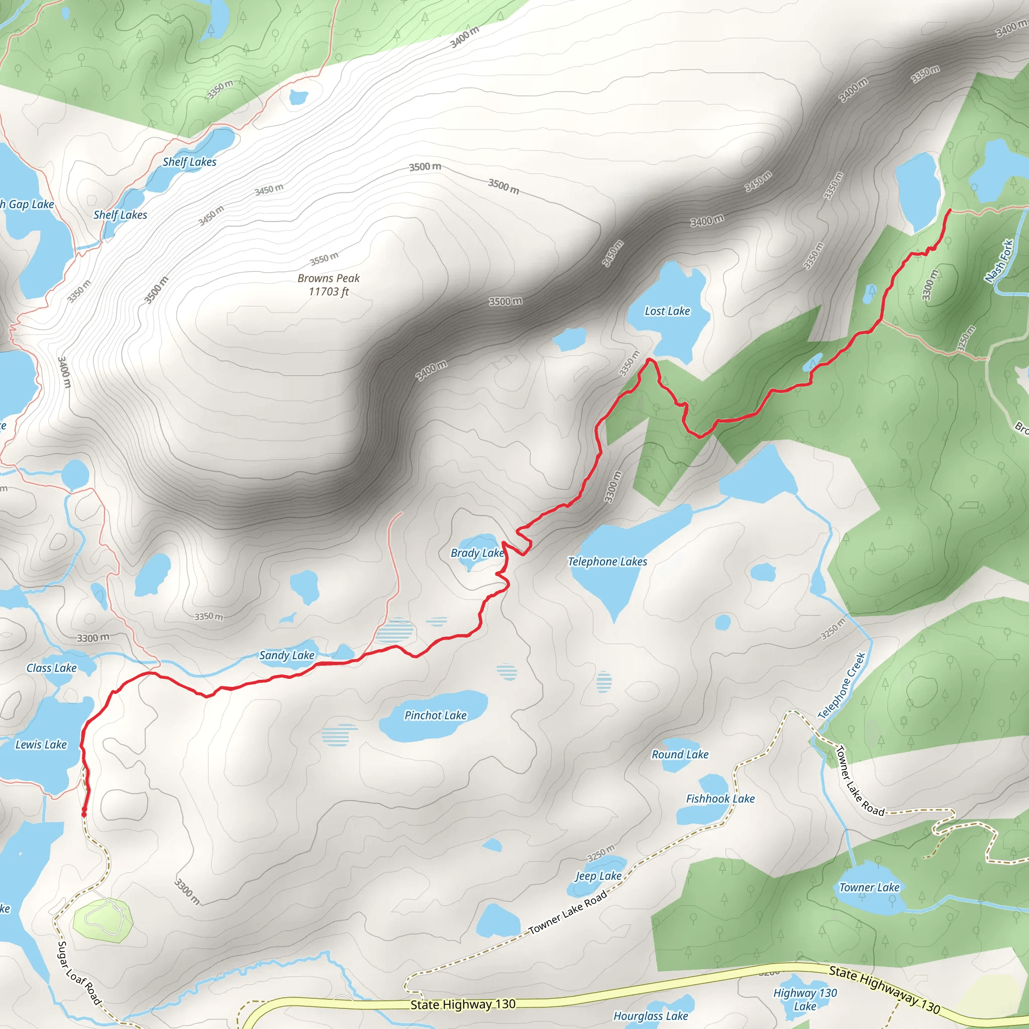 Lost Lake and Nash Fork mobile static map
