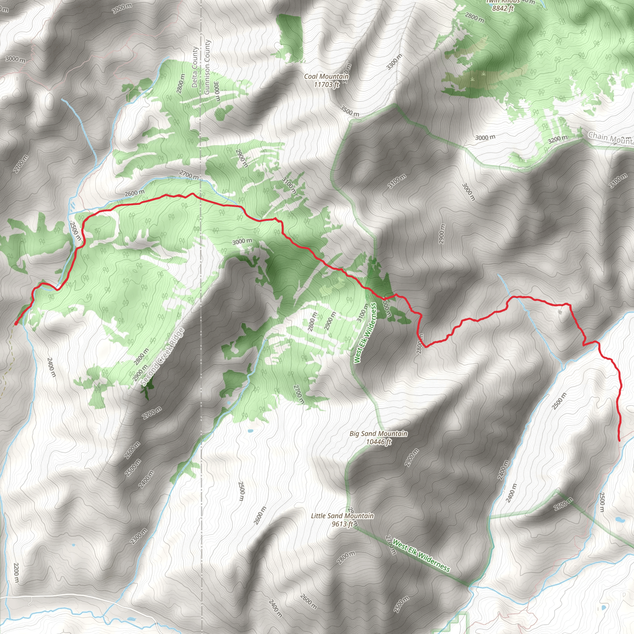 Little Elk Basin Trail mobile static map