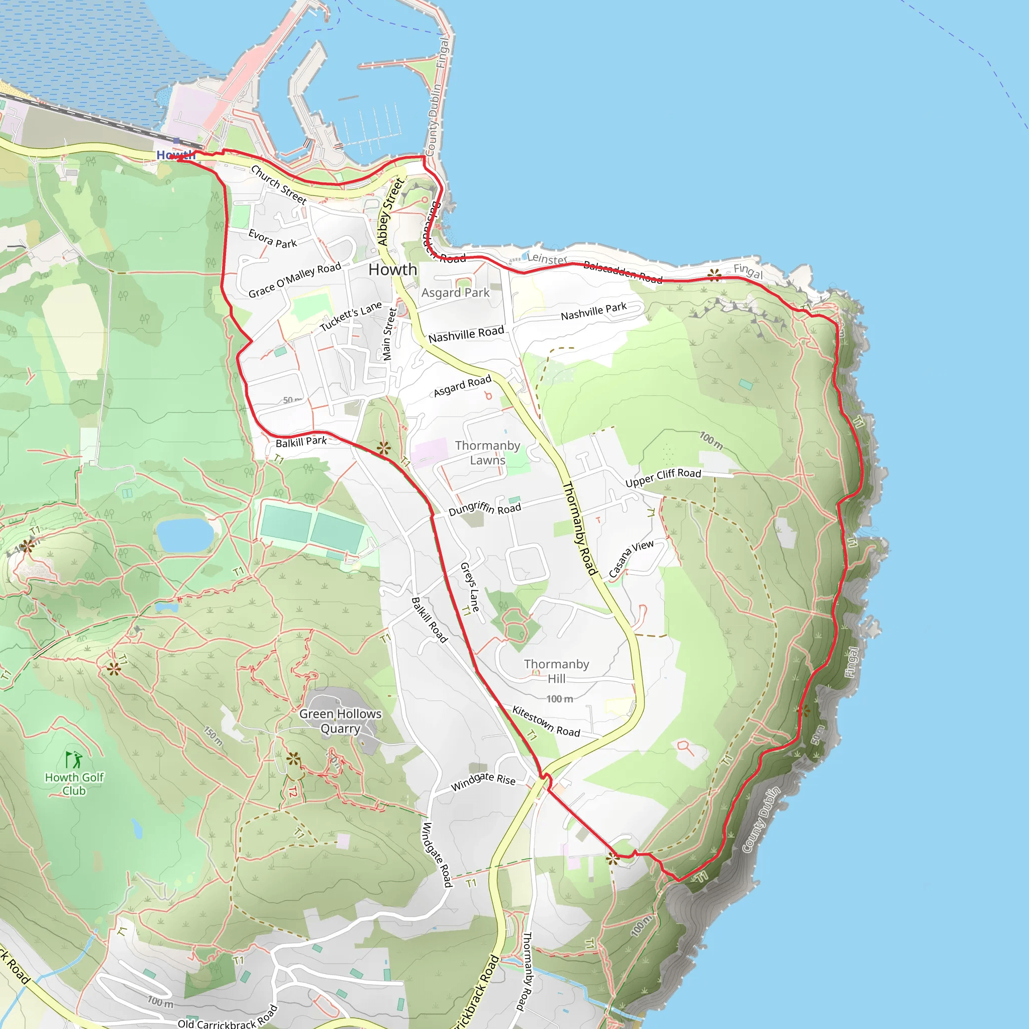 Howth - Tramline Loop mobile static map