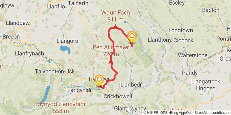 Brecon Beacons Traverse stage 7 Map