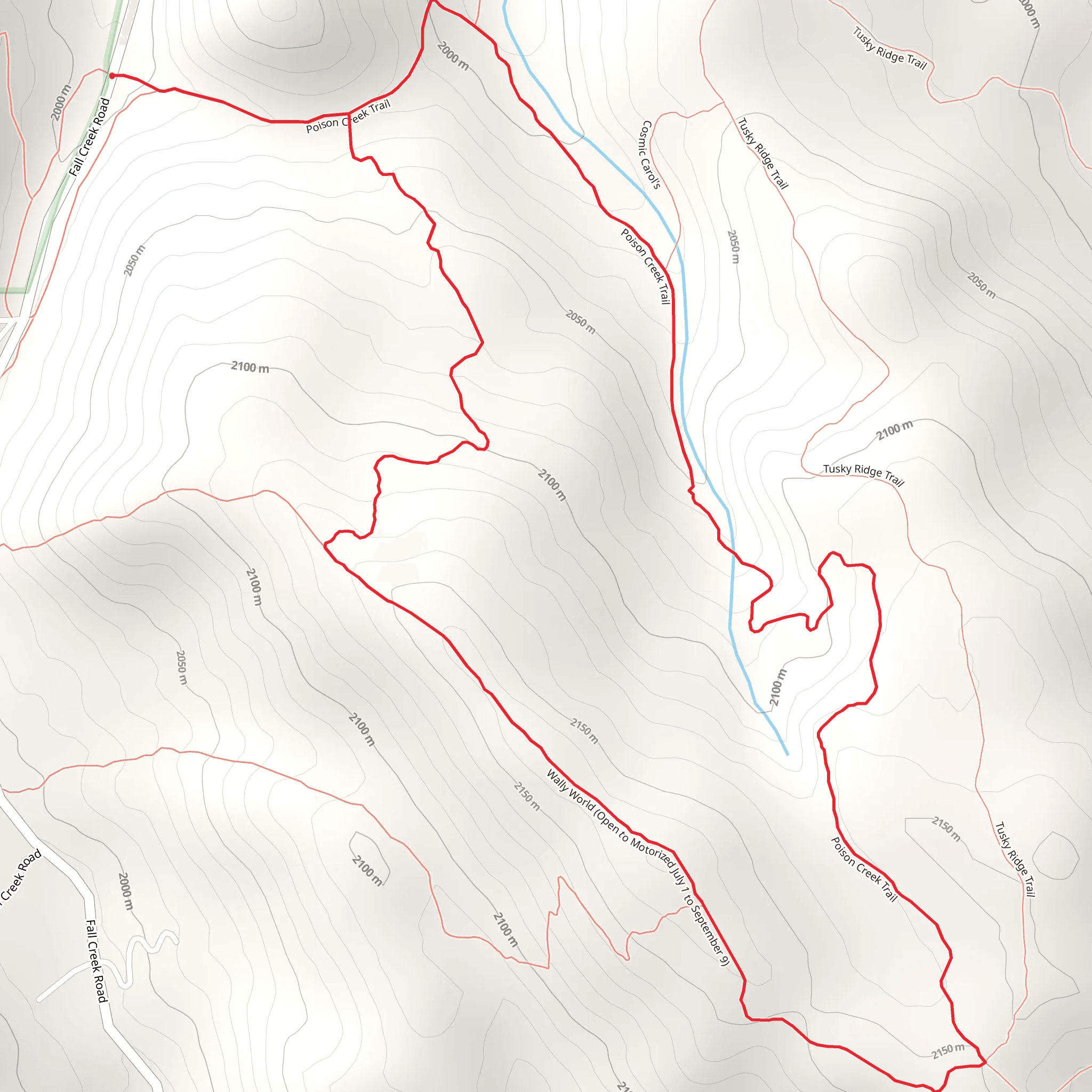 Munger Mountain and Poison Creek Loop Trail mobile static map