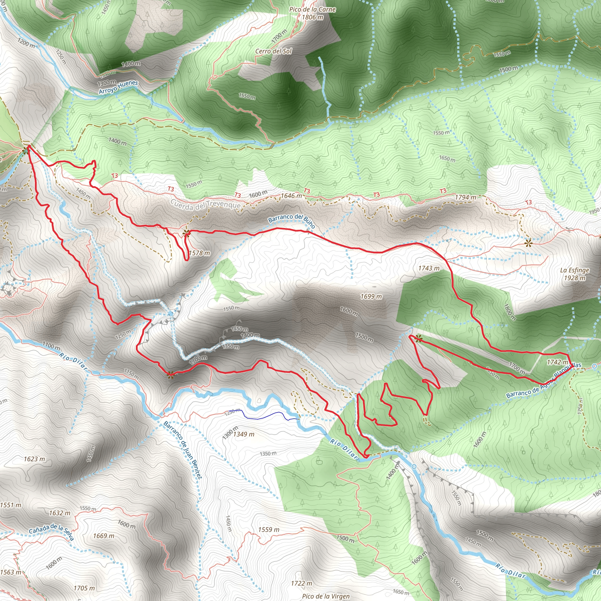 PR A 21 Canal de la Espartera - Arenales del Trevenque mobile static map