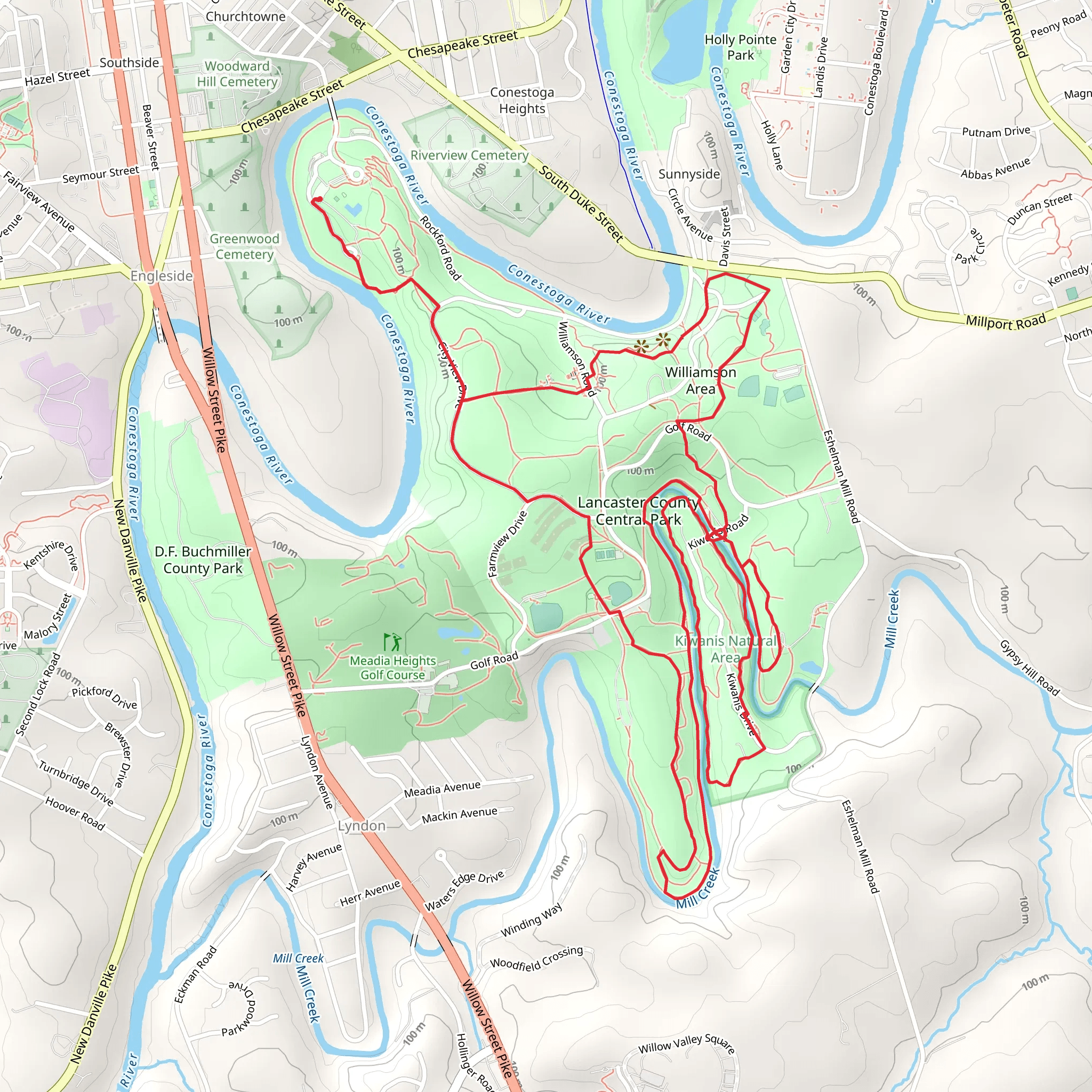 Conestoga River - Williamson Area Loop mobile static map