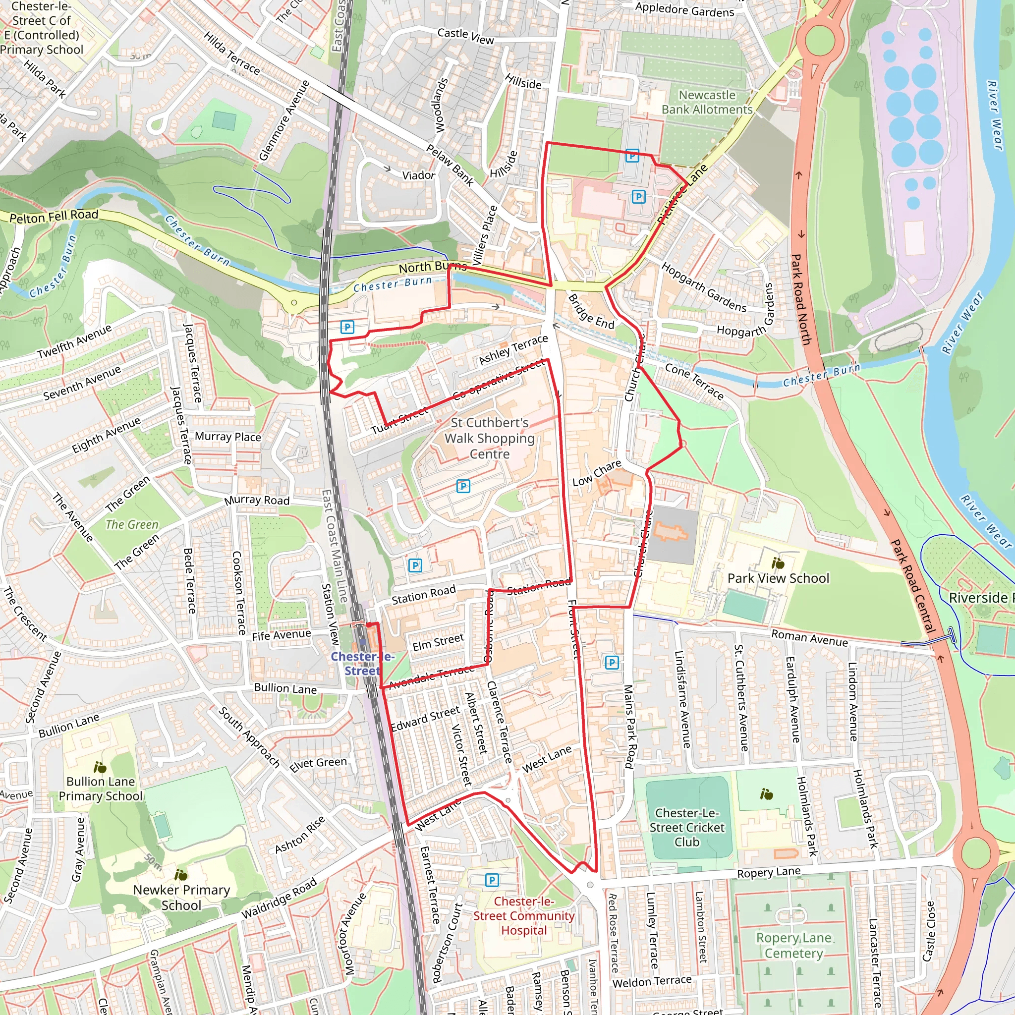 Chester-le-Street Heritage Trail mobile static map