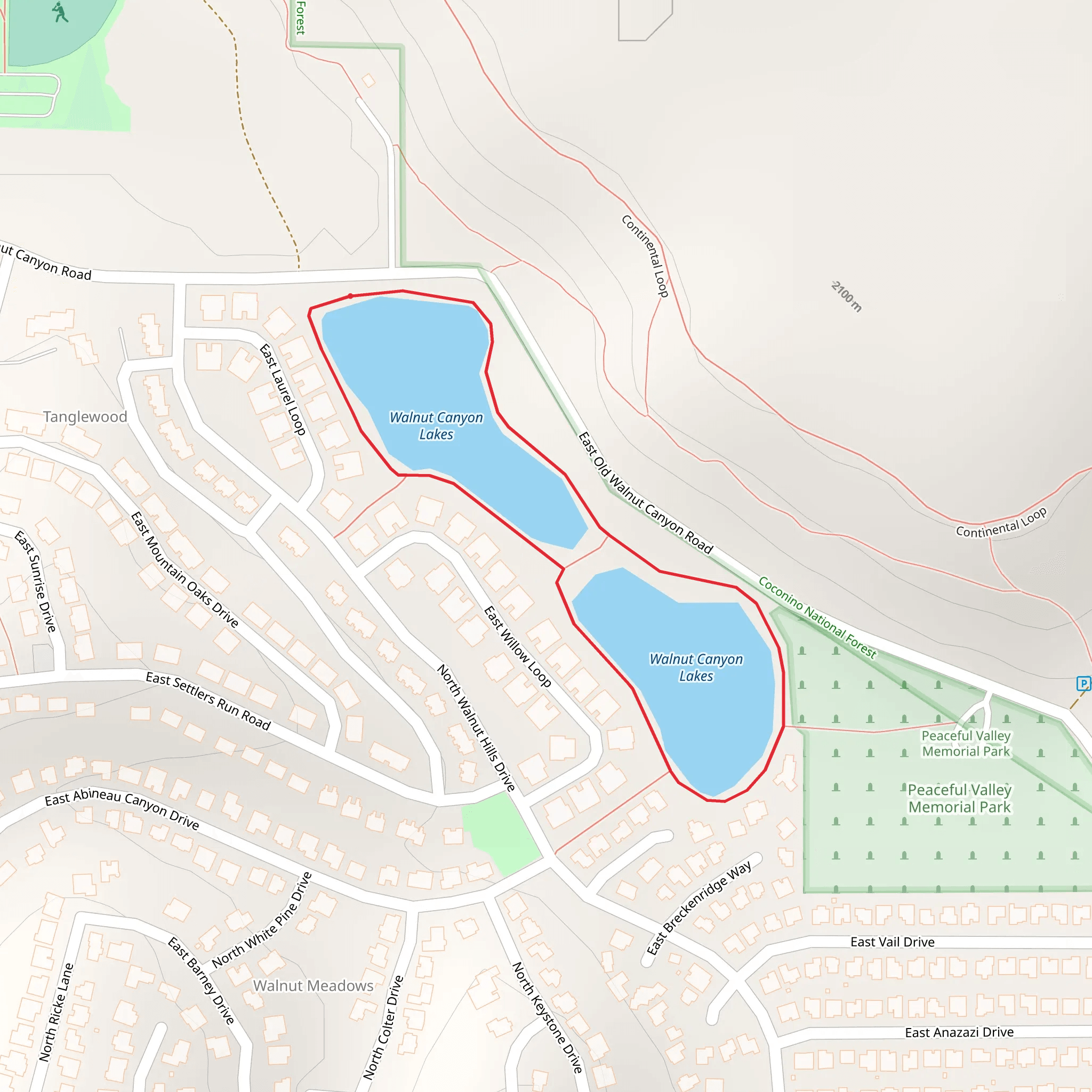 Walnut Canyon Lakes Loop mobile static map