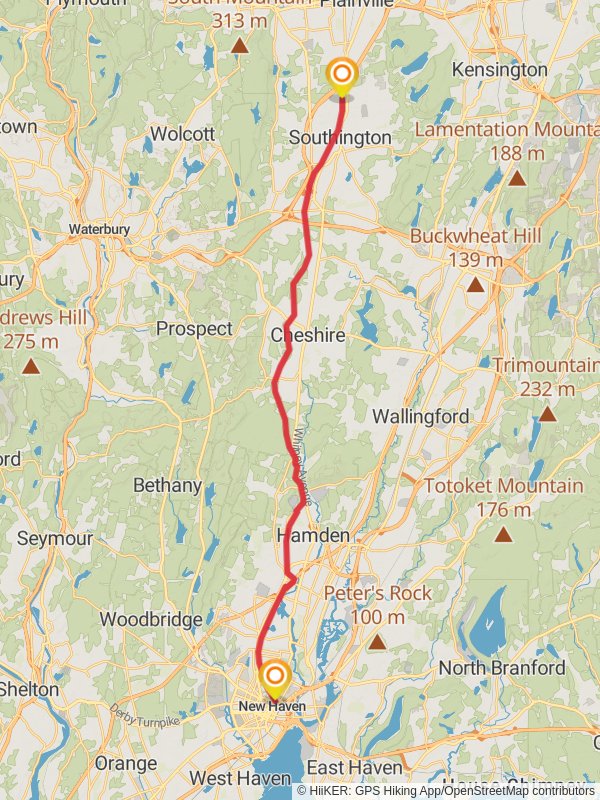 Map of Farmington Canal Heritage - 7362pspynkn4q2za49h3d55xpxf4