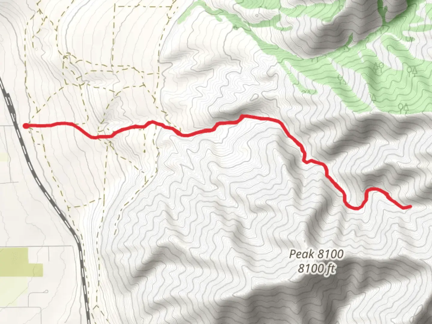 An image depicting the trail Bates Canyon Trail and its surrounding area.