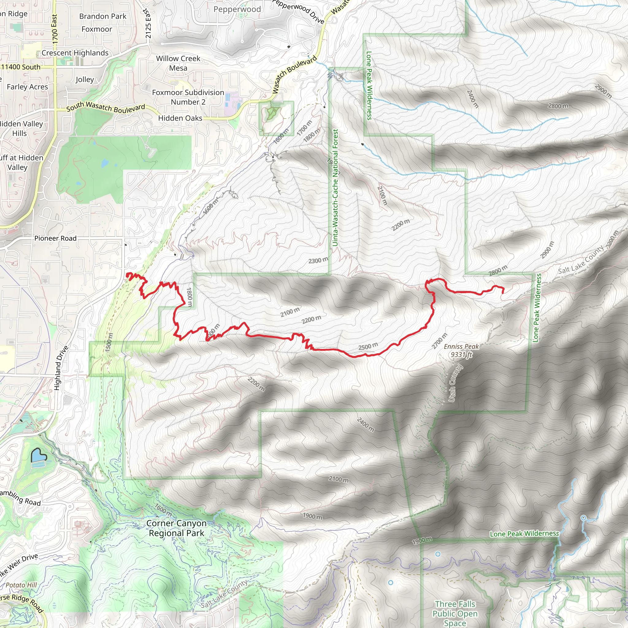 Orson Smith Trail and Cherry Canyon Logging Trail mobile static map