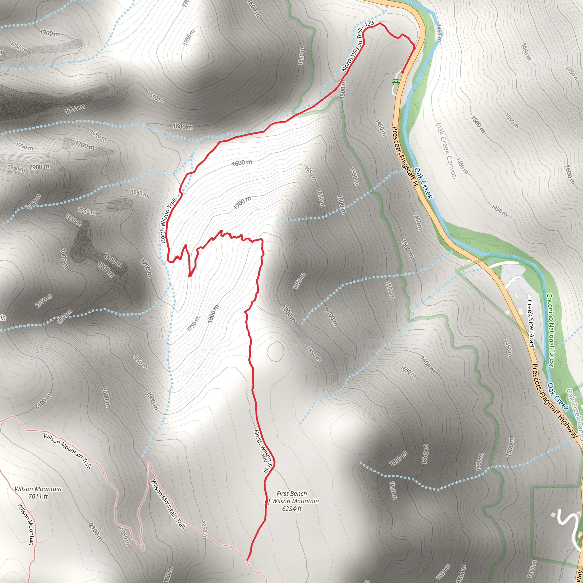 North Wilson Trail mobile static map