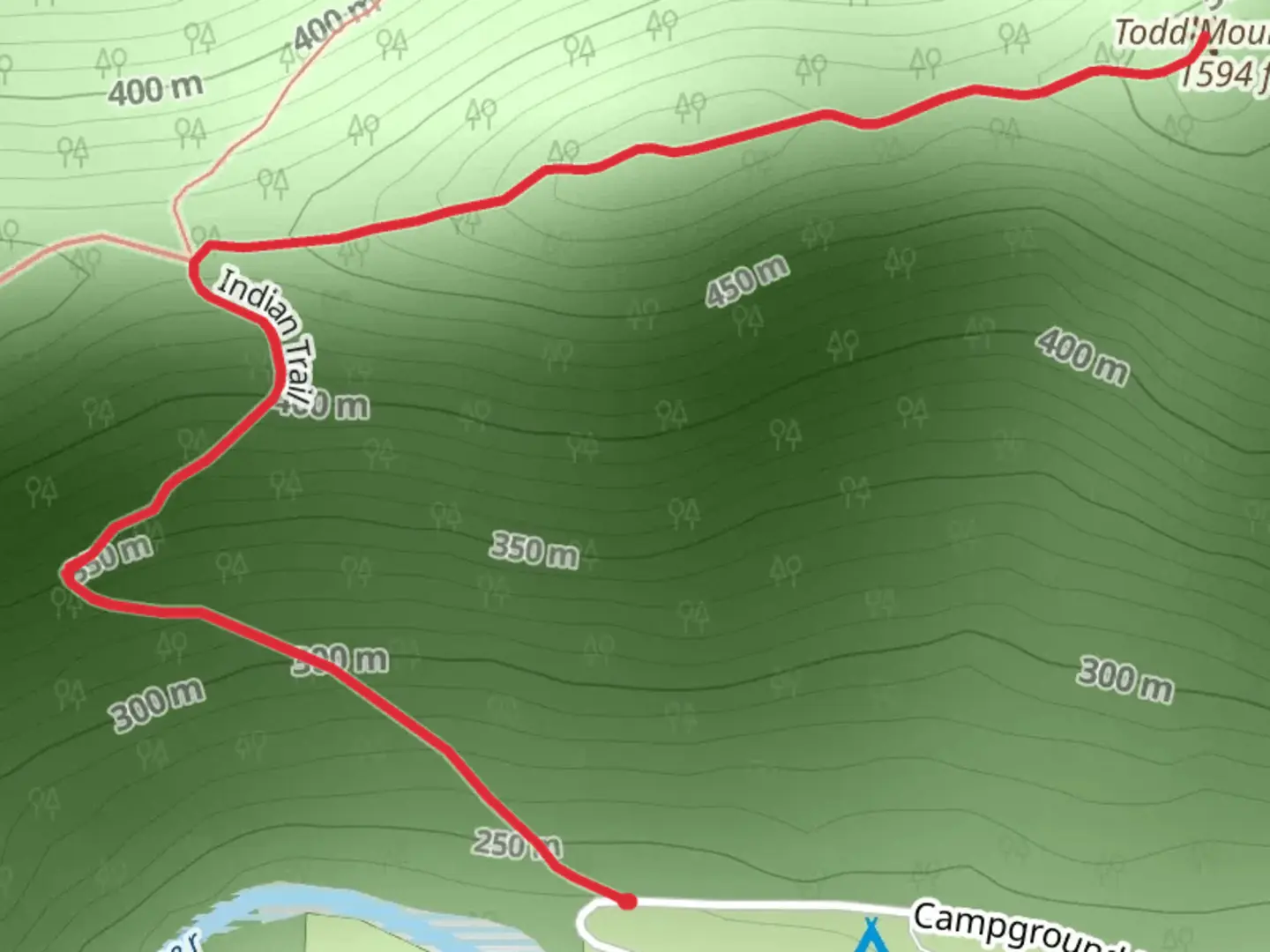 An image depicting the trail Indian Trail and its surrounding area.