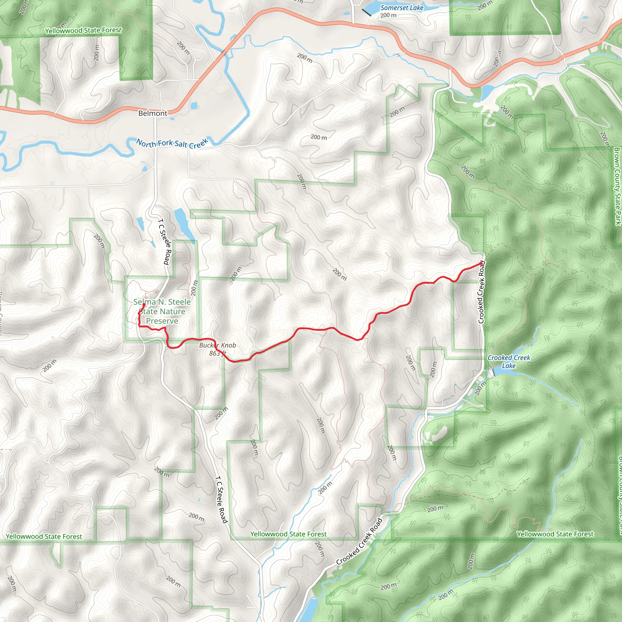 Bucker Knob and Selma Steele’s Garden mobile static map