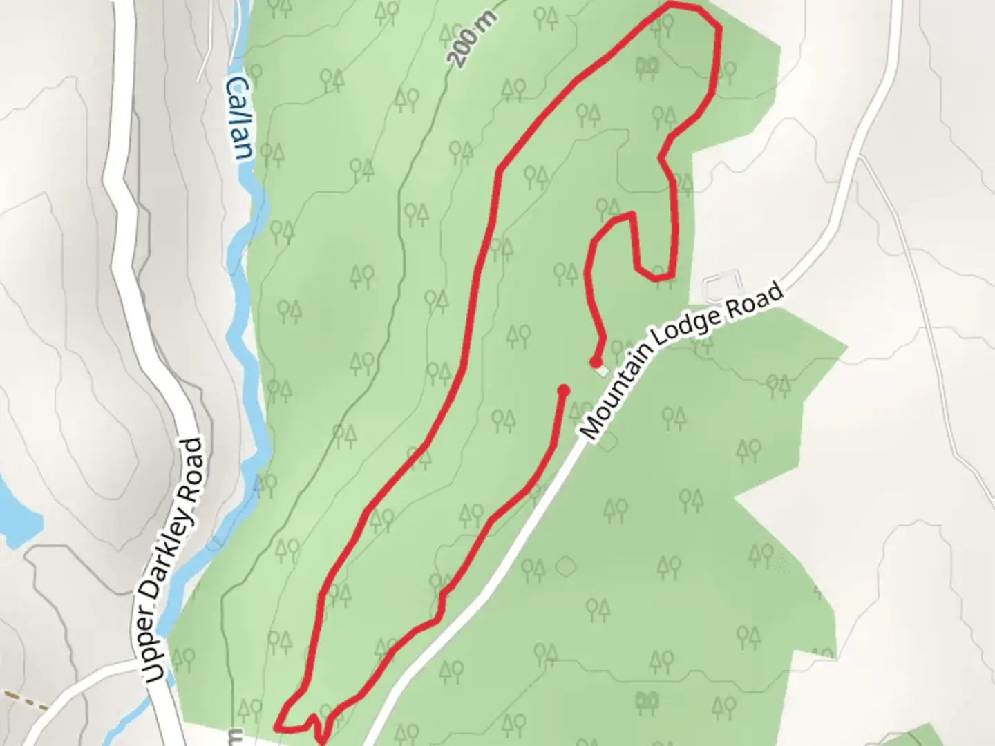 An image depicting the trail Aughnagurgan Trail - Darkley Forest and its surrounding area.