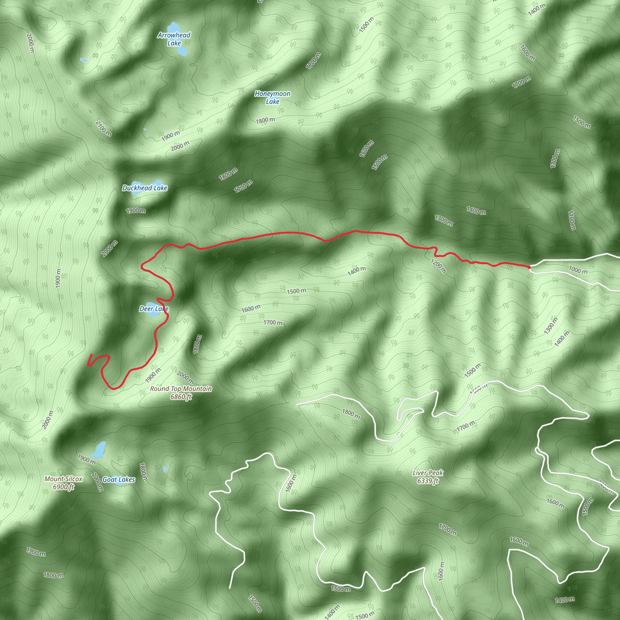 Honeymoon Creek Trail mobile static map