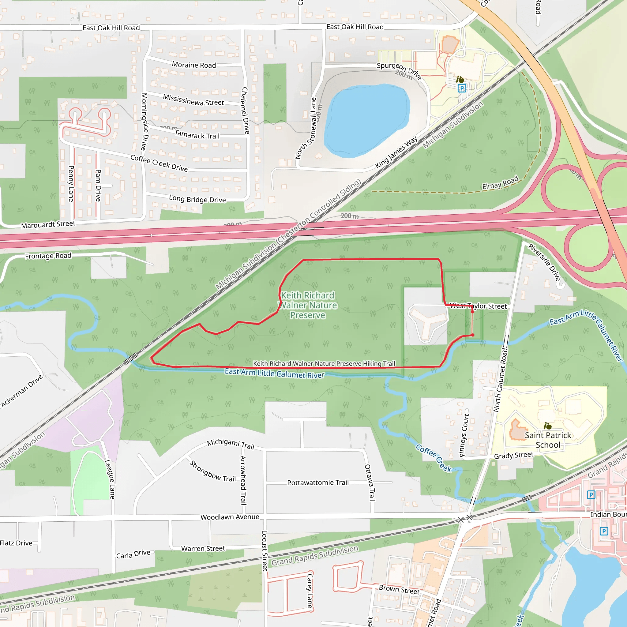 Keith Richard Walner Nature Preserve Hiking Loop Trail mobile static map