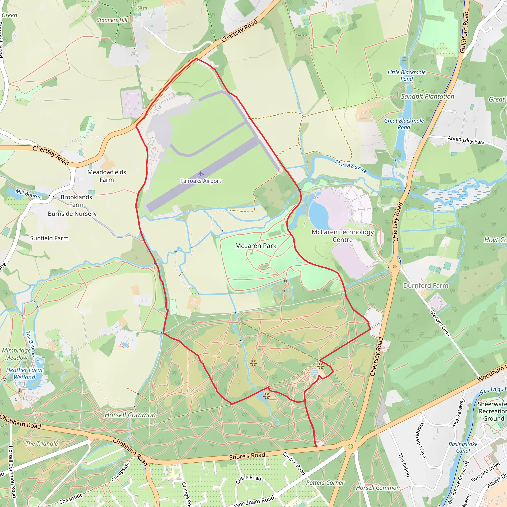 McLaren Park and Danewell Pond Loop via H G Wells Path mobile static map