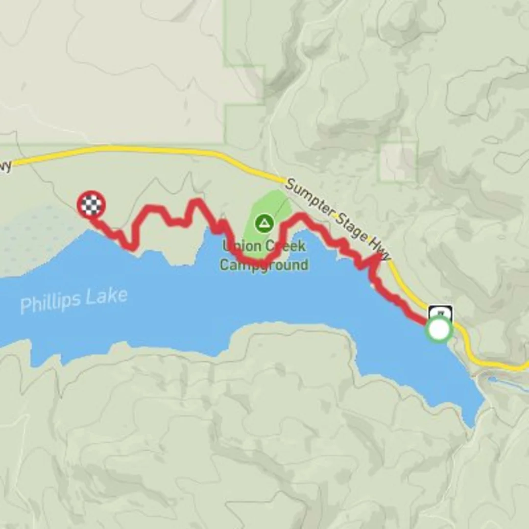 An image depicting the trail Phillips Lake North Shoreline and its surrounding area.