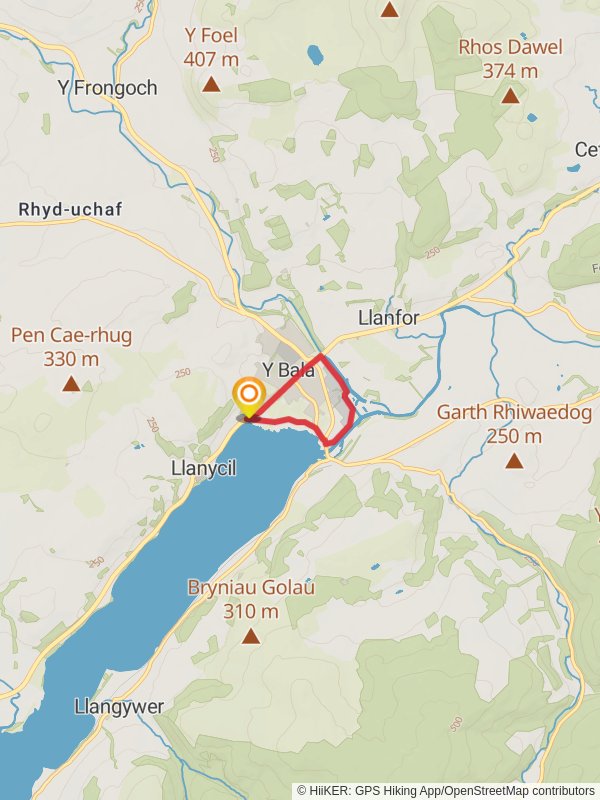 Bala Lake River and Town mobile static map