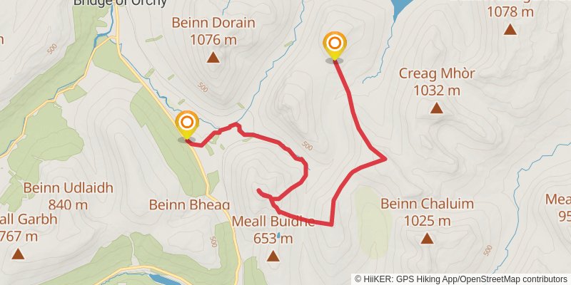 Tyndrum's five Peaks Loop stage 2 Map