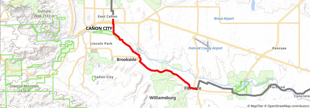 American Discovery Trail South Route stage 221 Map