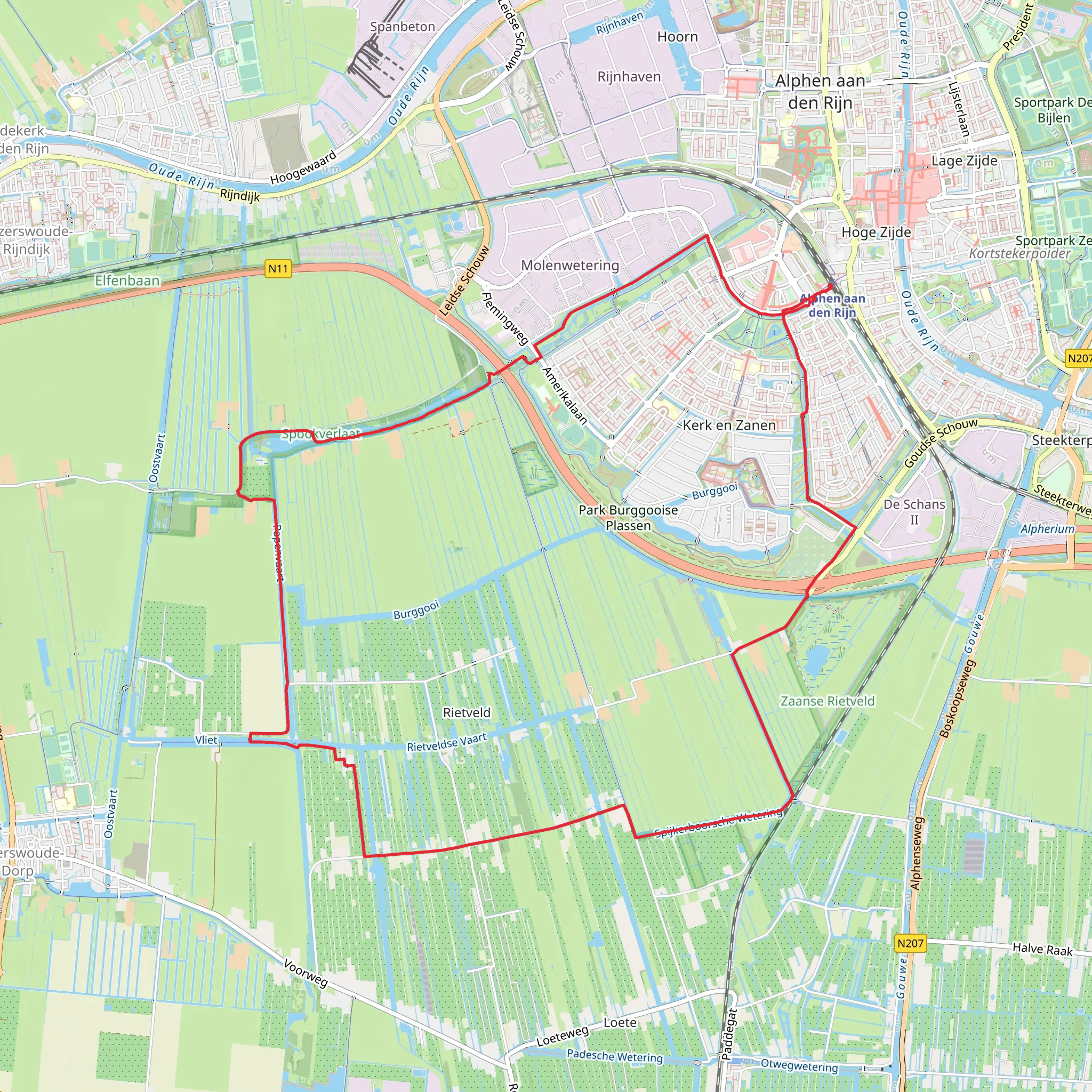 Riethoornse Polder Loop mobile static map