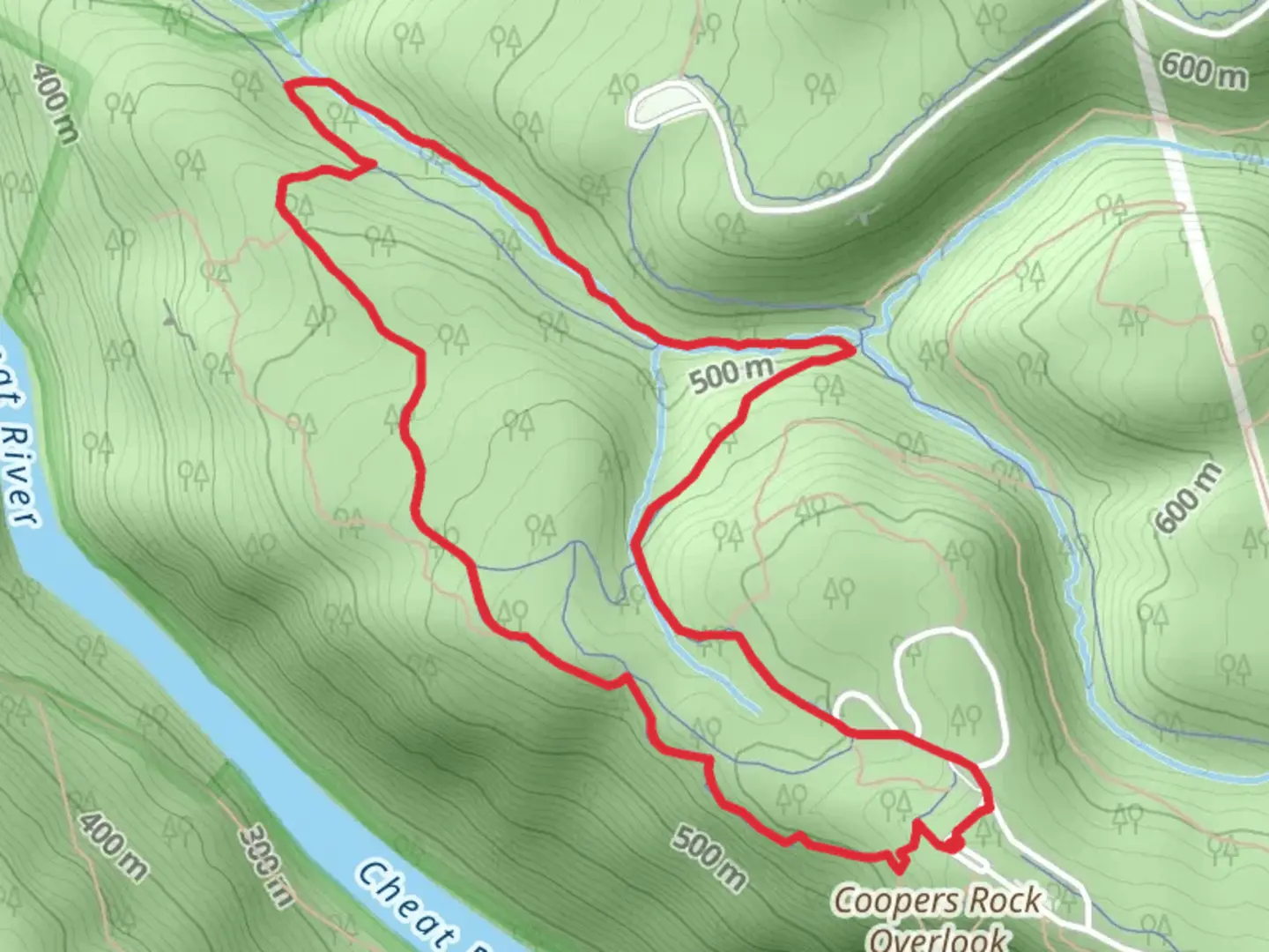 An image depicting the trail Rhododendron, Mont Chateau and Rock City Loop Trail and its surrounding area.