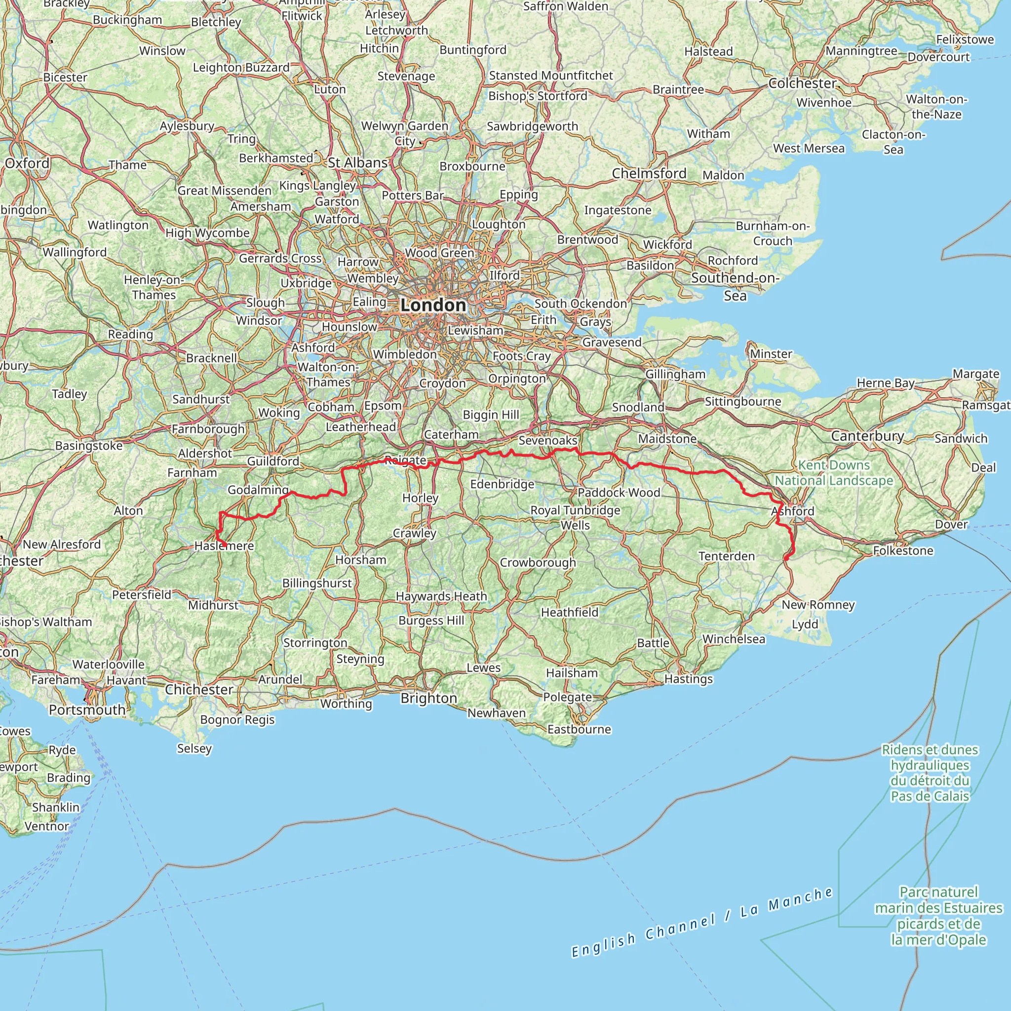 Greensand Way mobile static map