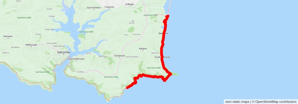 Salcombe to Torcross Walk stage 2 Map